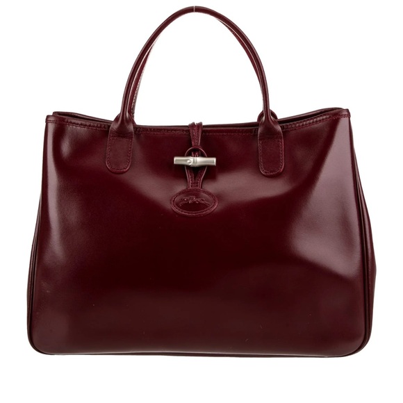 Longchamp Handbags - Longchamp Roseau Leather Tote Bag - Burgundy